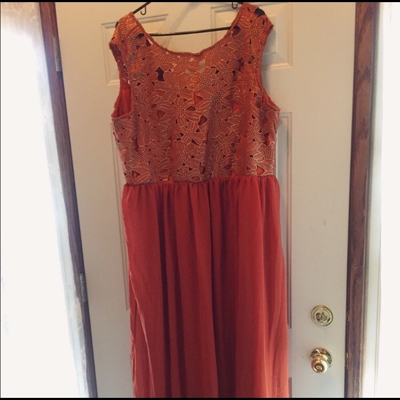 ASOS Curve Orange Maxi Dress - Picture 4 of 4